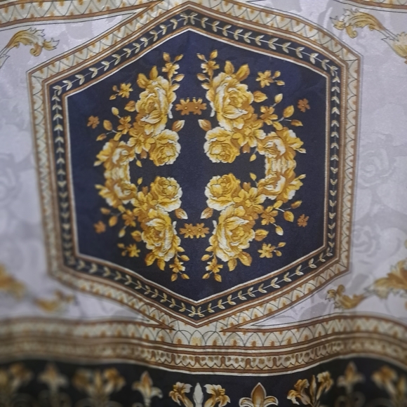 Vintage Cabernet Baroque Print/ Versace Look ZIP FRONT Caftan Sz Lg - Picture 12 of 12